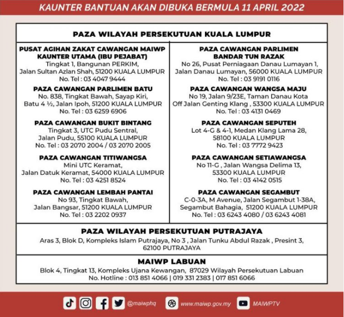 Kasih Asnaf Zero Hunger MAIWP 2022