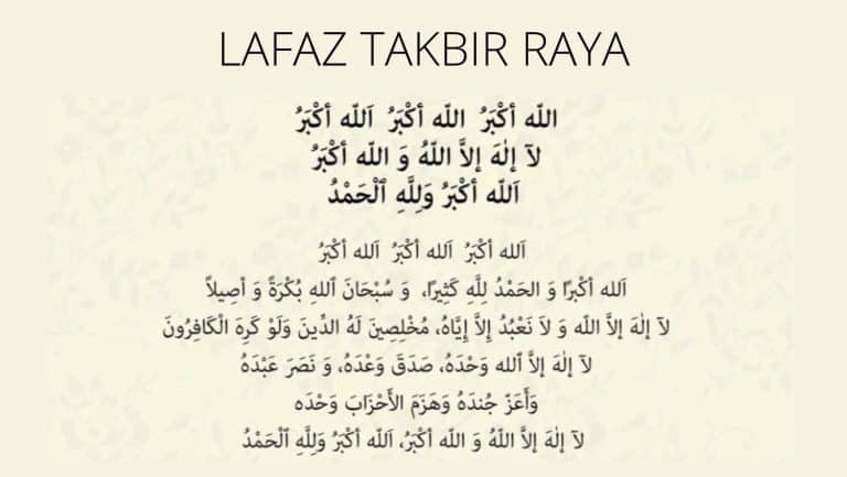 Bacaan Takbir Raya