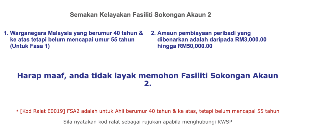 notis tidak berjaya