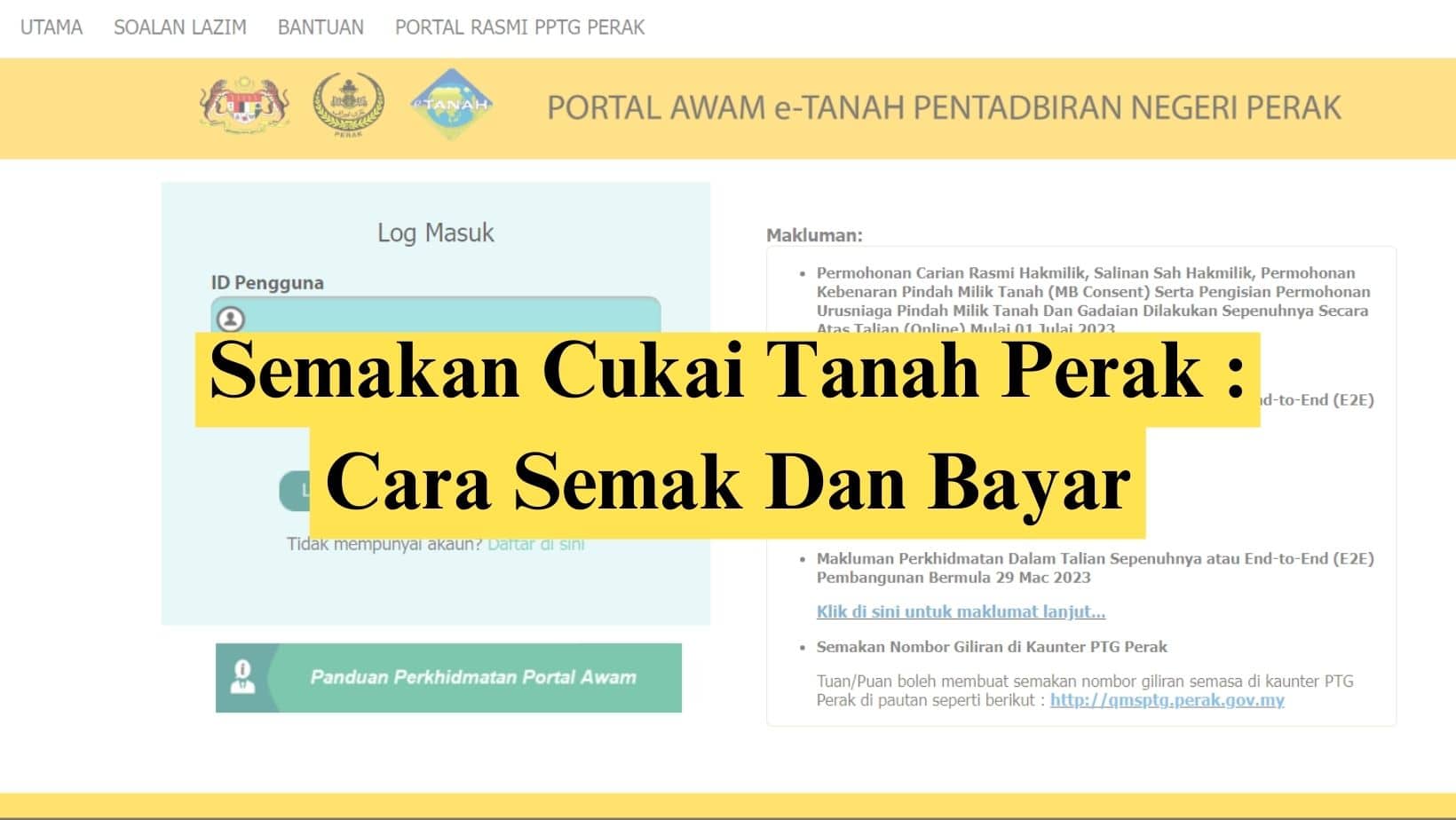 Semakan Cukai Tanah Perak Cara Semak Dan Bayar