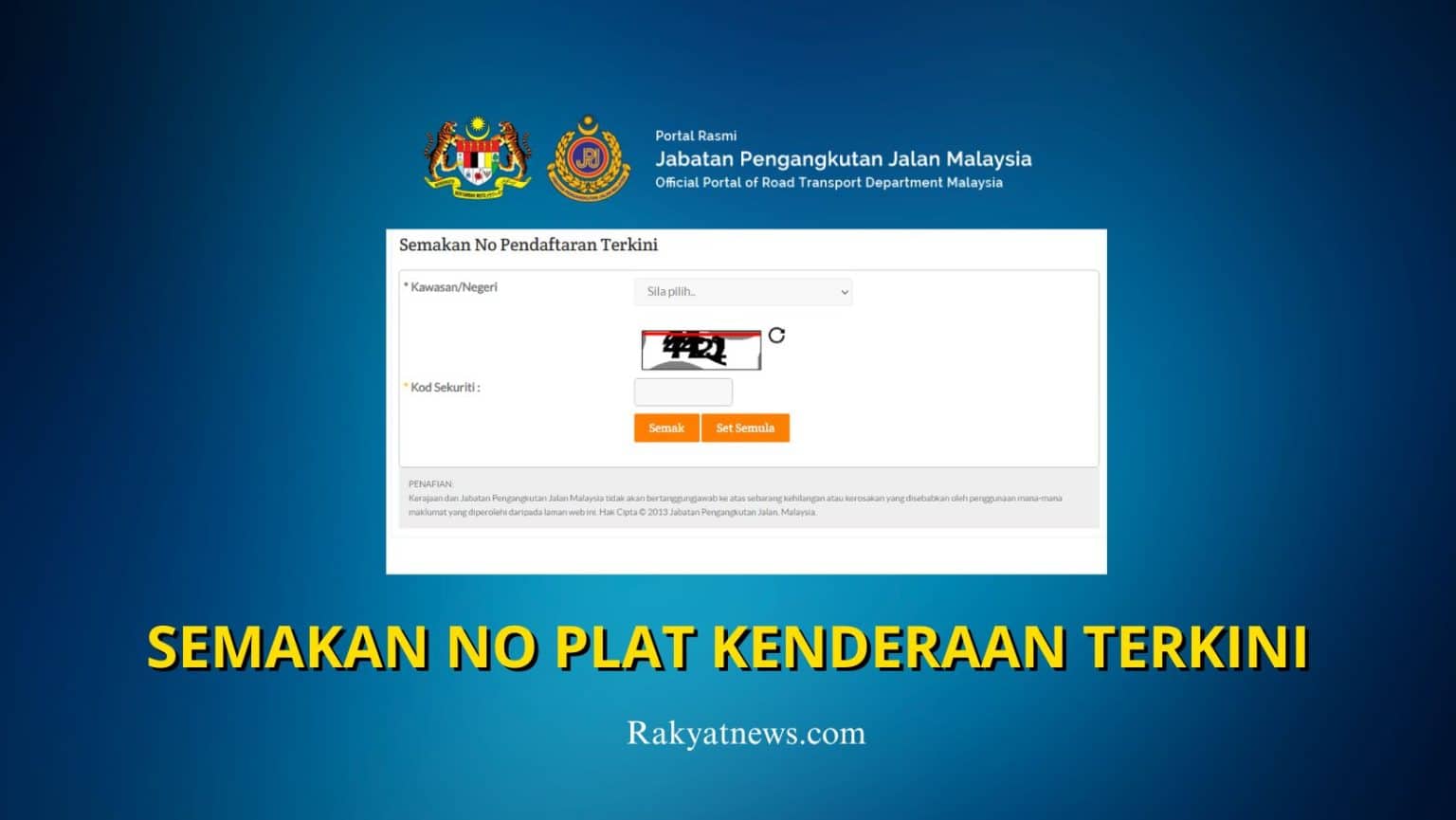 Semakan No Plat Kenderaan Terkini - Info Rakyat